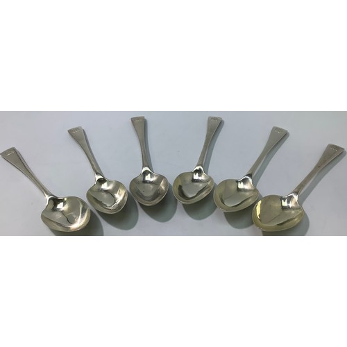 154 - A set of six Victorian silver old English pattern teaspoons by Elkington & Co. All etched with phoen... 