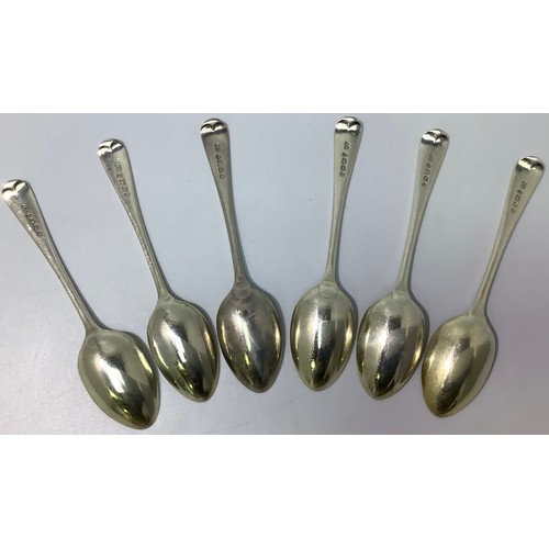 154 - A set of six Victorian silver old English pattern teaspoons by Elkington & Co. All etched with phoen... 