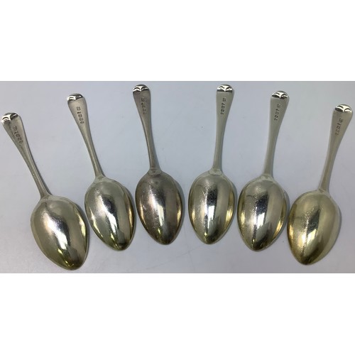 154 - A set of six Victorian silver old English pattern teaspoons by Elkington & Co. All etched with phoen... 