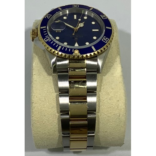 167 - A gents Rolex stainless steel and 18ct yellow gold ‘Rolesor’ Submariner wristwatch, model 16613, C.1... 