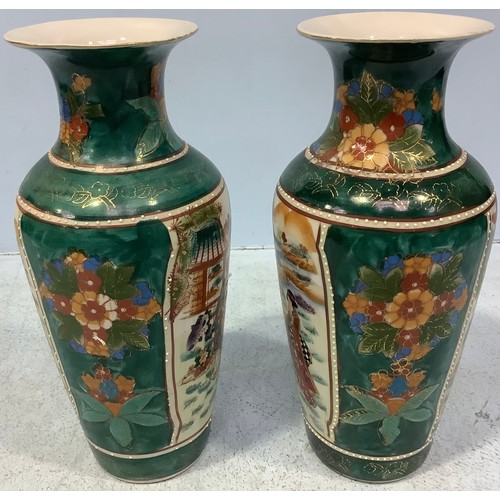 59 - A pair of pâte-sur-pâte decorated urns with covers in the style of Marc-Louis Solon, classically sha... 