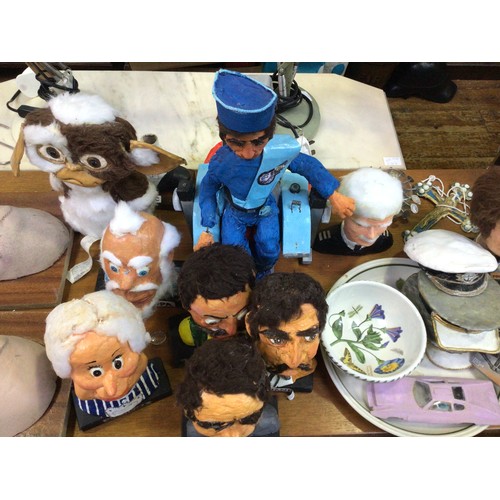 408 - A large and varied mix of movie home made prop memorabilia including two lifecast Space Precinct act... 