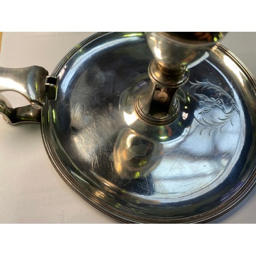 158 - A George III Silver chamberstick, of Neo-classical design, with vase sconce and reeded rims, London,... 