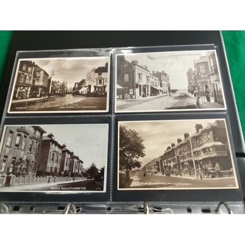 265 - 3 Albums containing approximately 936 postcards of Littlehampton in West Sussex – a collection rich ... 