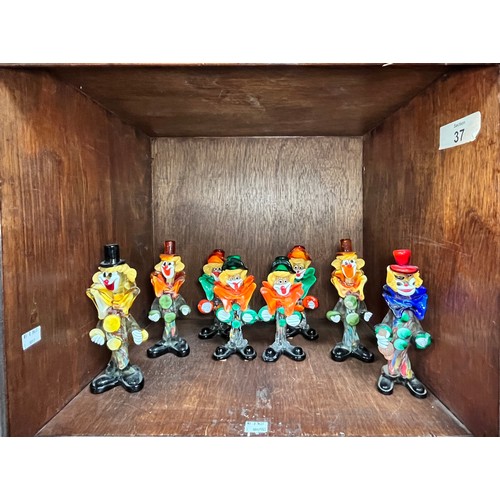 11 - Eight various Murano glass clowns, tallest approx. 25cm (Section 37)