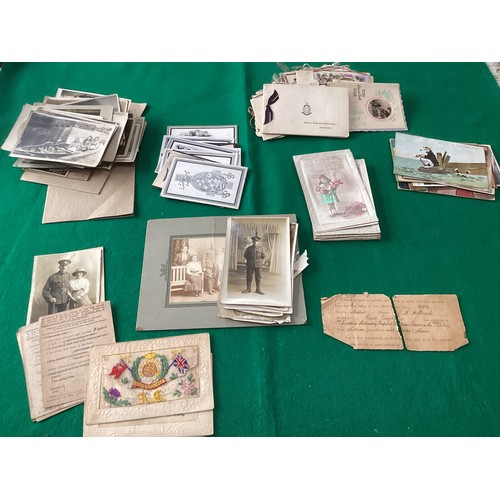 278 - As assortment of postcards, old greetings cards and ephemera – with World War One interest. This lot... 