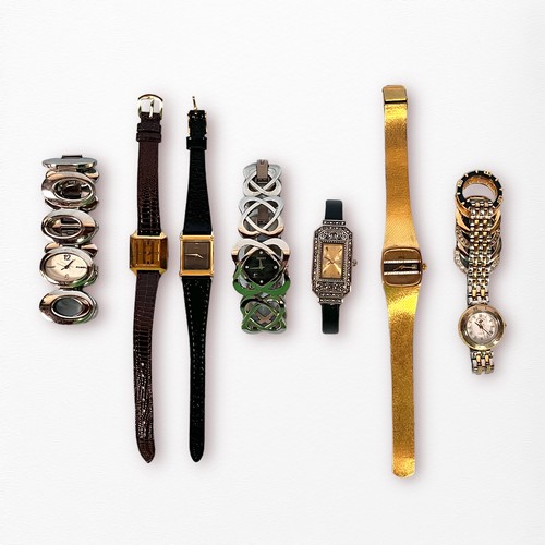 109 - A collection of seven assorted ladies wristwatches including two gold-plated Seiko examples, a gold-... 