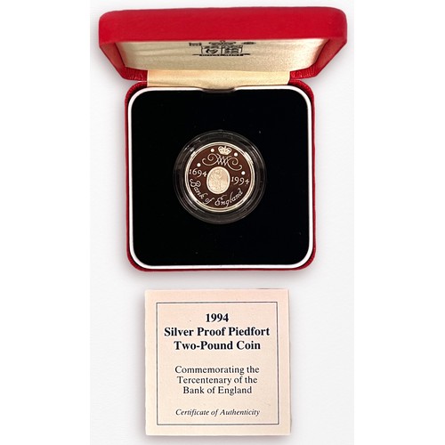 216 - Four various Royal Mint Silver Proof Piedfort Two-Pound Coins, 1995 Secon World War, 1996 Celebratio... 