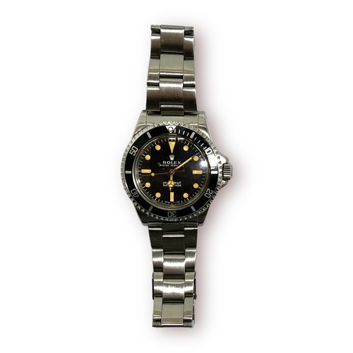106 - A Gents Stainless Steel Rolex Submariner Automatic Wristwatch, model 5513, C.1970, the black meters ... 