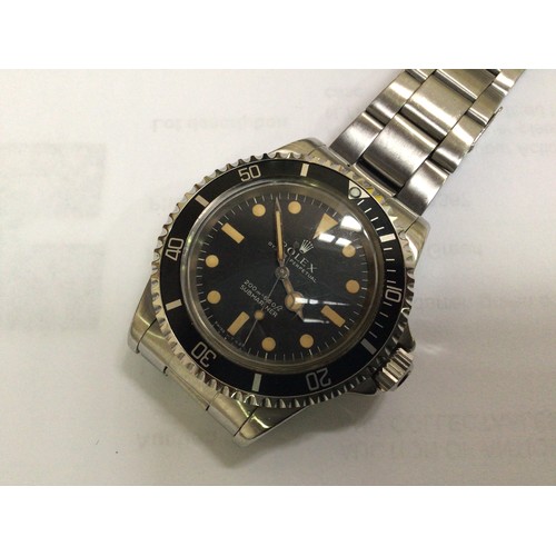 106 - A Gents Stainless Steel Rolex Submariner Automatic Wristwatch, model 5513, C.1970, the black meters ... 