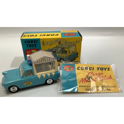 390 - Corgi 474 Ford Thames ‘Wall's’ Ice Cream Van, blue, cream, silver trim, spun hubs, with sliding wind... 