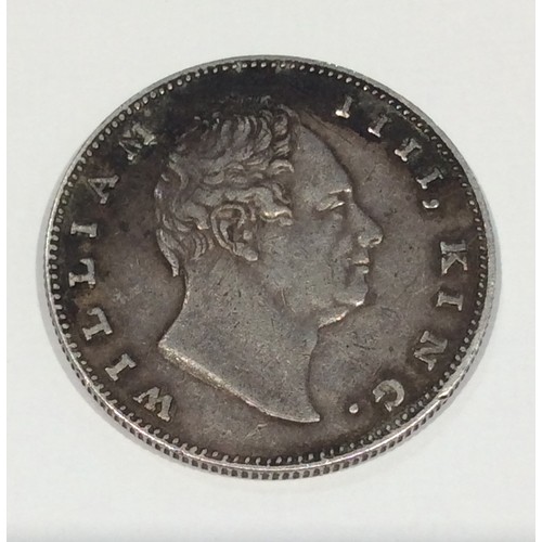 228 - A 1835 East India Company Silver One Rupee, William IV head obv, denomination within laurel wreath a... 