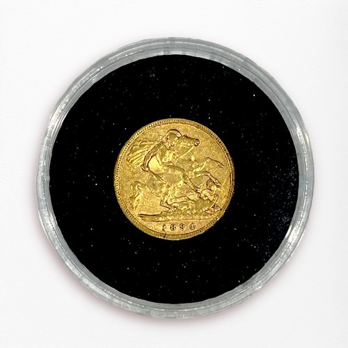 232 - An 1894 Gold Half-Sovereign, Queen Victoria old head/ rev St George & Dragon, Graded VF by LMO, in p... 