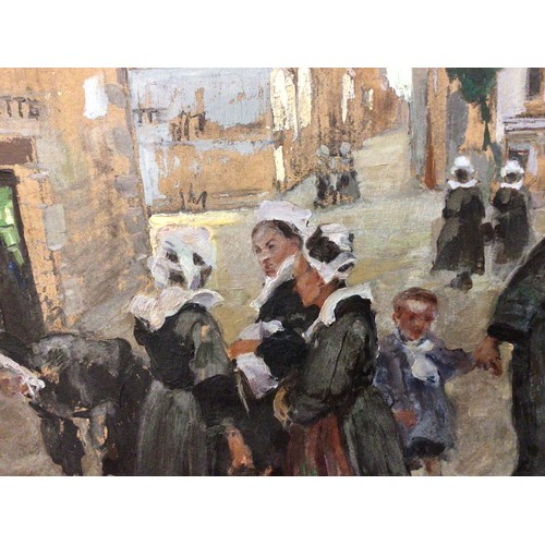 454 - Attributed to Fernand-Marie-Eugène Legout-Gérard, (French 1856-1924), Bretagne Milkmaids starting th... 