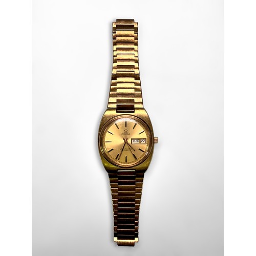 116 - A gents gold-plated Omega Seamaster automatic wristwatch, c.1970's, the gilt dial with applied gilt ... 