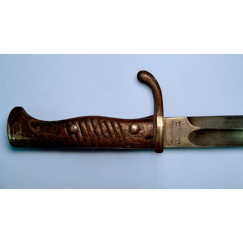 547 - A German M1898/05 bayonet with 365mm steel 'butcher's blade,' with single fuller, ricasso stamped Wa... 