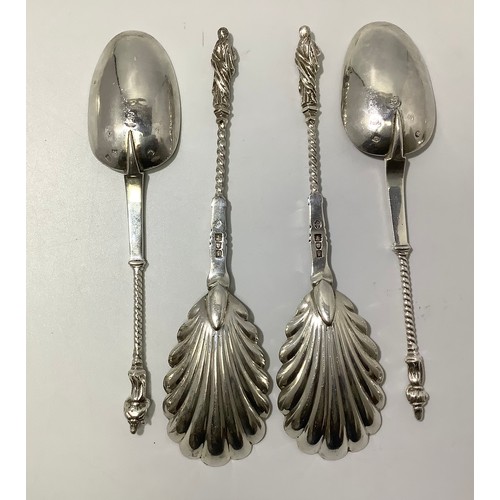 73 - A set of six Danish silver tablespoon’s, with assay mark for Amsterdam, together with a similar pair... 