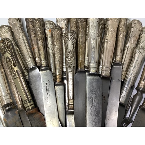 76 - A collection of 26 assorted Victorian silver-handled knives, largely by Harrison Brothers and Howson... 