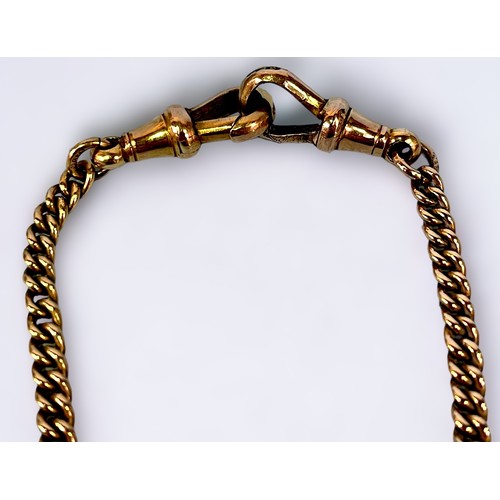 165 - A 9ct gold curb link watch chain, with lobster-claw catch at each end, marked ‘375’ and ‘B&S’, weigh... 