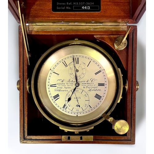 571 - A LATE VICTORIAN TWO-DAY MARINE CHRONOMETER BY A. JOHANNSEN & CO., LONDON, CIRCA 1890-95, the 4in. s... 