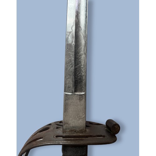 576 - A Victorian 1827 Pattern Staffordshire Volunteer Rifles Sword, with 835mm curved steel blade with ha... 