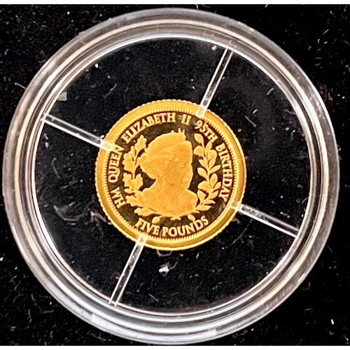 244 - A 2021 22ct gold half-sovereign commemorating QEII 95th anniversary, together with a 2021 Queen's 95... 