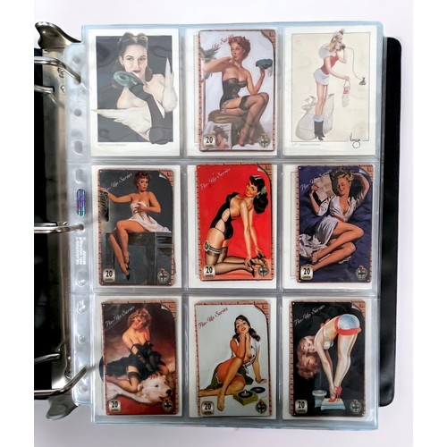 295 - Five collector’s albums containing thirty-three various complete fantasy and pinup collector cards b... 