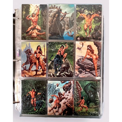 295 - Five collector’s albums containing thirty-three various complete fantasy and pinup collector cards b... 