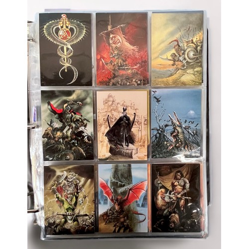 295 - Five collector’s albums containing thirty-three various complete fantasy and pinup collector cards b... 