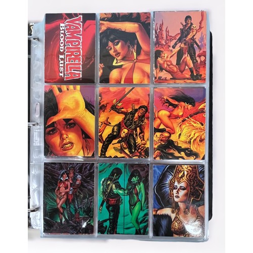 295 - Five collector’s albums containing thirty-three various complete fantasy and pinup collector cards b... 