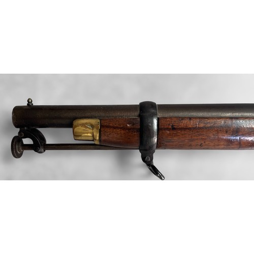 580 - A British Military 1856 Pattern .577 Cal. Cavalry Carbine, with 535mm steel barrel with fore and rea... 