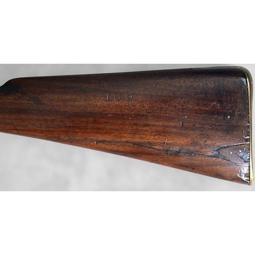 580 - A British Military 1856 Pattern .577 Cal. Cavalry Carbine, with 535mm steel barrel with fore and rea... 