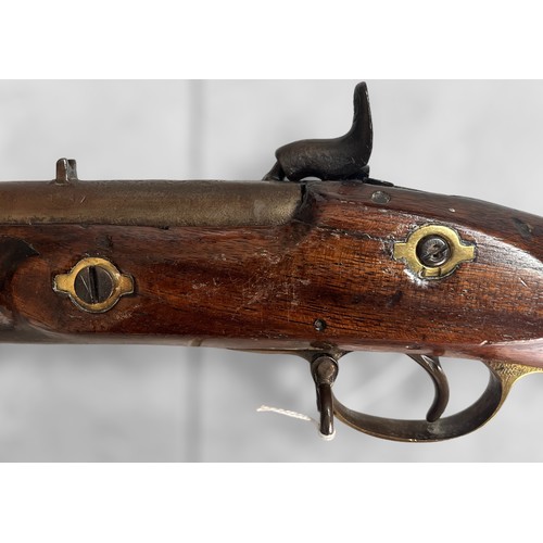 580 - A British Military 1856 Pattern .577 Cal. Cavalry Carbine, with 535mm steel barrel with fore and rea... 