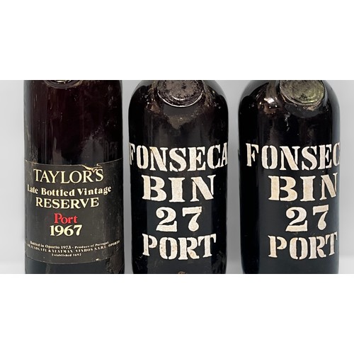 711 - Three bottles of vintage port, comprising a bottle of Taylor’s Late Bottled Vintage Reserve Port, 19... 