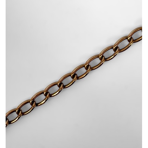 198 - A 9ct gold loose curb link Albert chain, each link hallmarked, with dog clip, 38.5cm long, gross wei... 