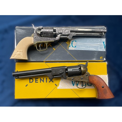 656 - A Denix Gold Confederate Revolver 1083L (CO), and a Denix US Navy Colt G1040B (RC) both boxed