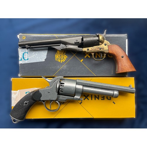 657 - A Denix Mat Revolver American Civil War 1860 - G1070 (CC), and a Denix 1860 Colt Black & Brass G1007... 