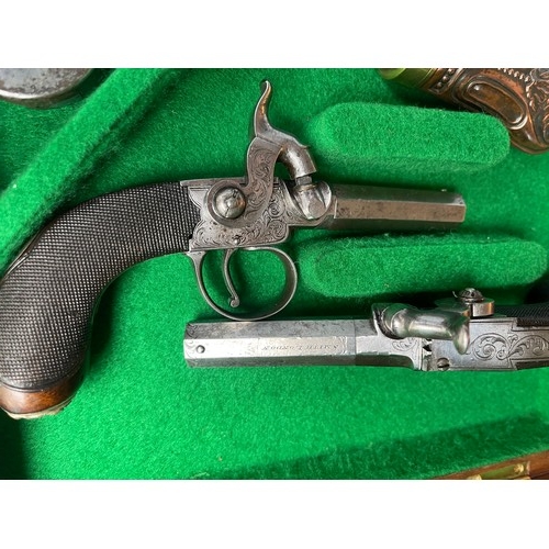 651 - A Pair of 19th Century 100 Bore Purcussion Pocket Pistols, by Smith, London, with 2-inch twist-off s... 