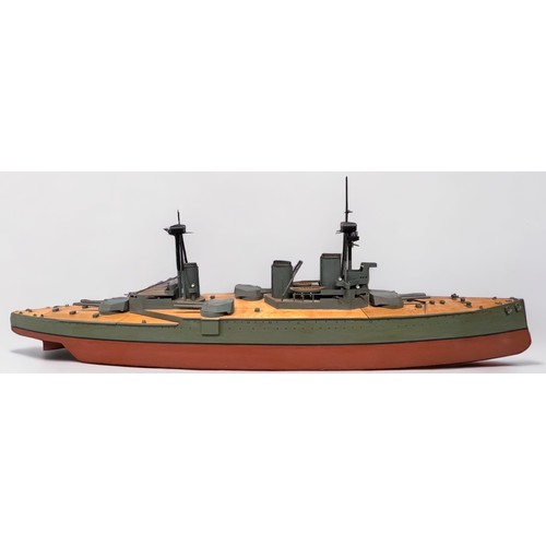 666 - Three model boats on stands, built from scale model kits and fitted with motors, comprising a 1:192 ... 