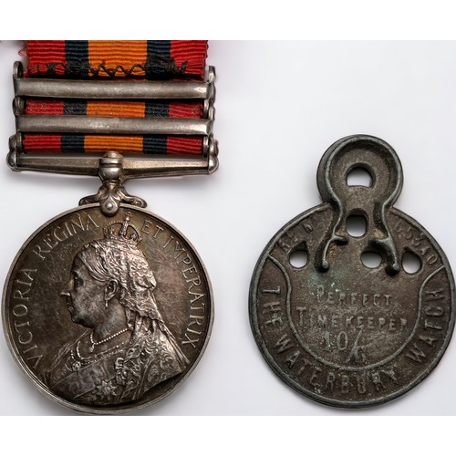 669 - A Boer War Queens Medal to 849 Private C. Richards of The Coldstream CDS, and The Bars for Modder Ri... 