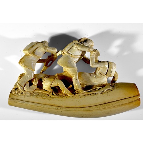 685 - A meerschaum pipe modelled as soldiers fighting, 10cm (AF)