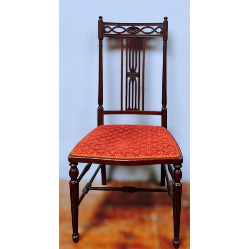 404 - Two dining chairs, including a bentwood and bergere caned example, circular seat and stretcher, with... 