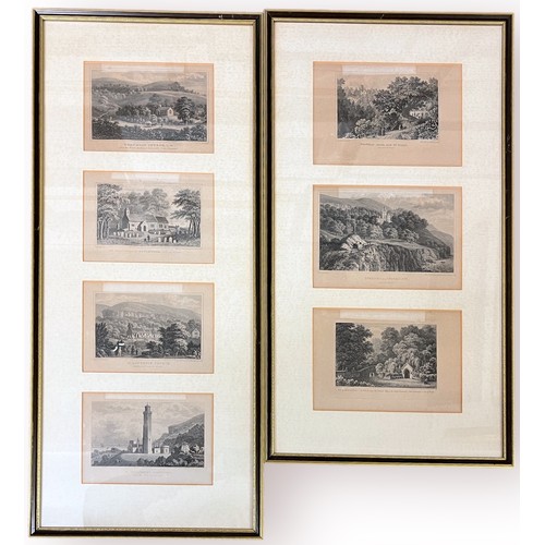 443 - A collection of twenty-seven framed Victorian monochrome and coloured topographical engravings and m... 