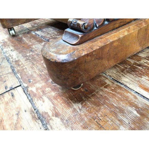 419 - A Victorian walnut veneered Davenport desk, with secret button to operate the rising stationary comp... 