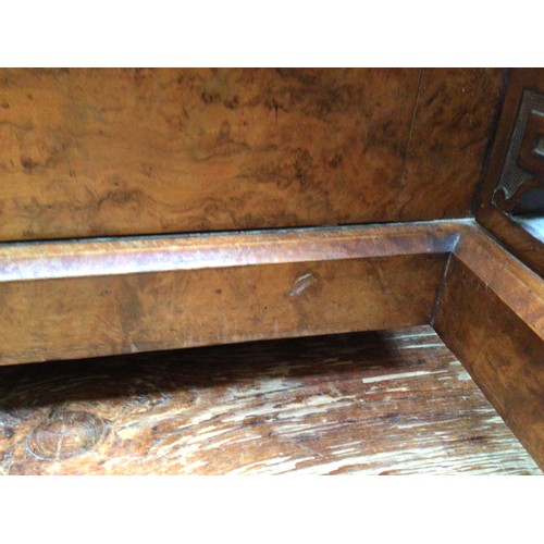 419 - A Victorian walnut veneered Davenport desk, with secret button to operate the rising stationary comp... 