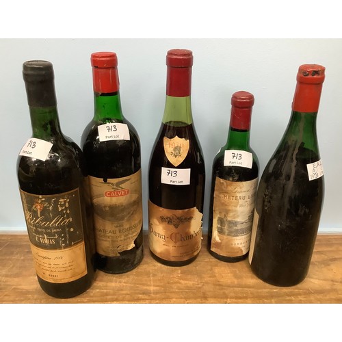 713 - Ten various bottles of wine, to include, one bottle of Imperial Gran Reserva Rioja, Cosecha, 1966, G... 