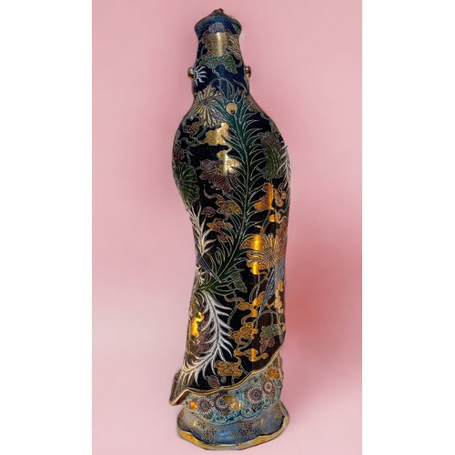 56 - A large 20th century Japanese Satsuma pottery figure of Guanyin or Kannon, the female goddess standi... 