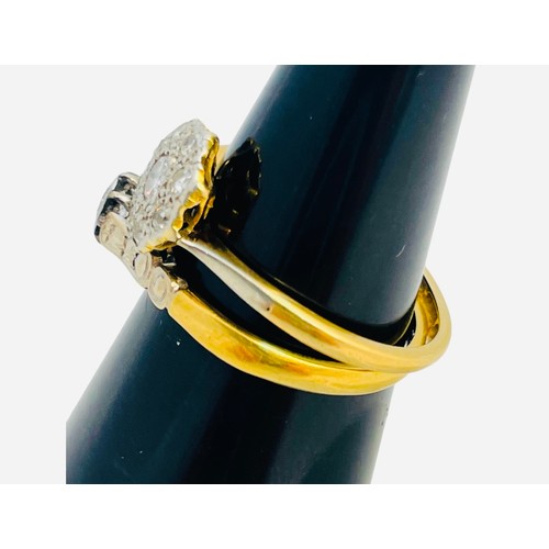 160 - An 18ct yellow gold and platinum solitaire diamond ring, estimated weight of diamond 0.10cts, ring w... 