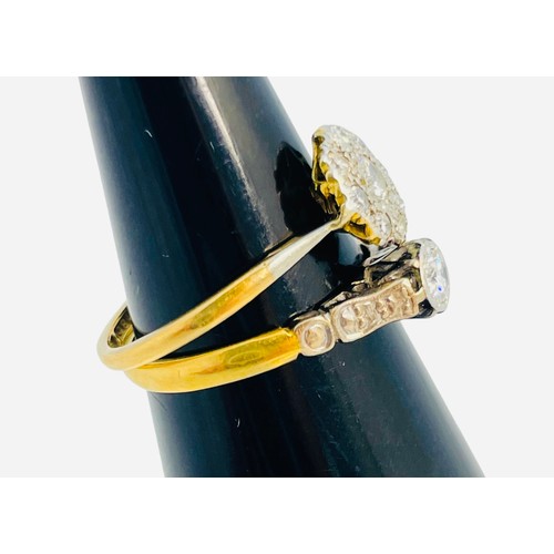 160 - An 18ct yellow gold and platinum solitaire diamond ring, estimated weight of diamond 0.10cts, ring w... 