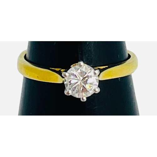 161 - An 18ct gold solitaire diamond ring, round brilliant cut diamond estimated 0.50cts, VS2 clarity, J/K... 